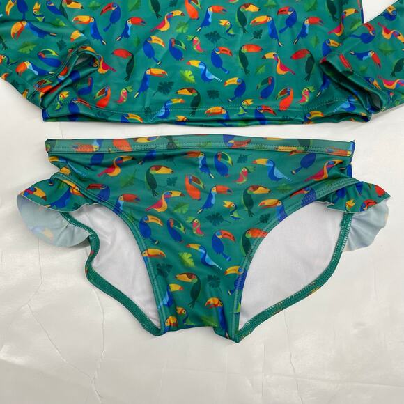 NWT Blue Quail Size 10 Toucan Girl's Rashguard 2-Piece Swimsuit - Picture 4 of 5